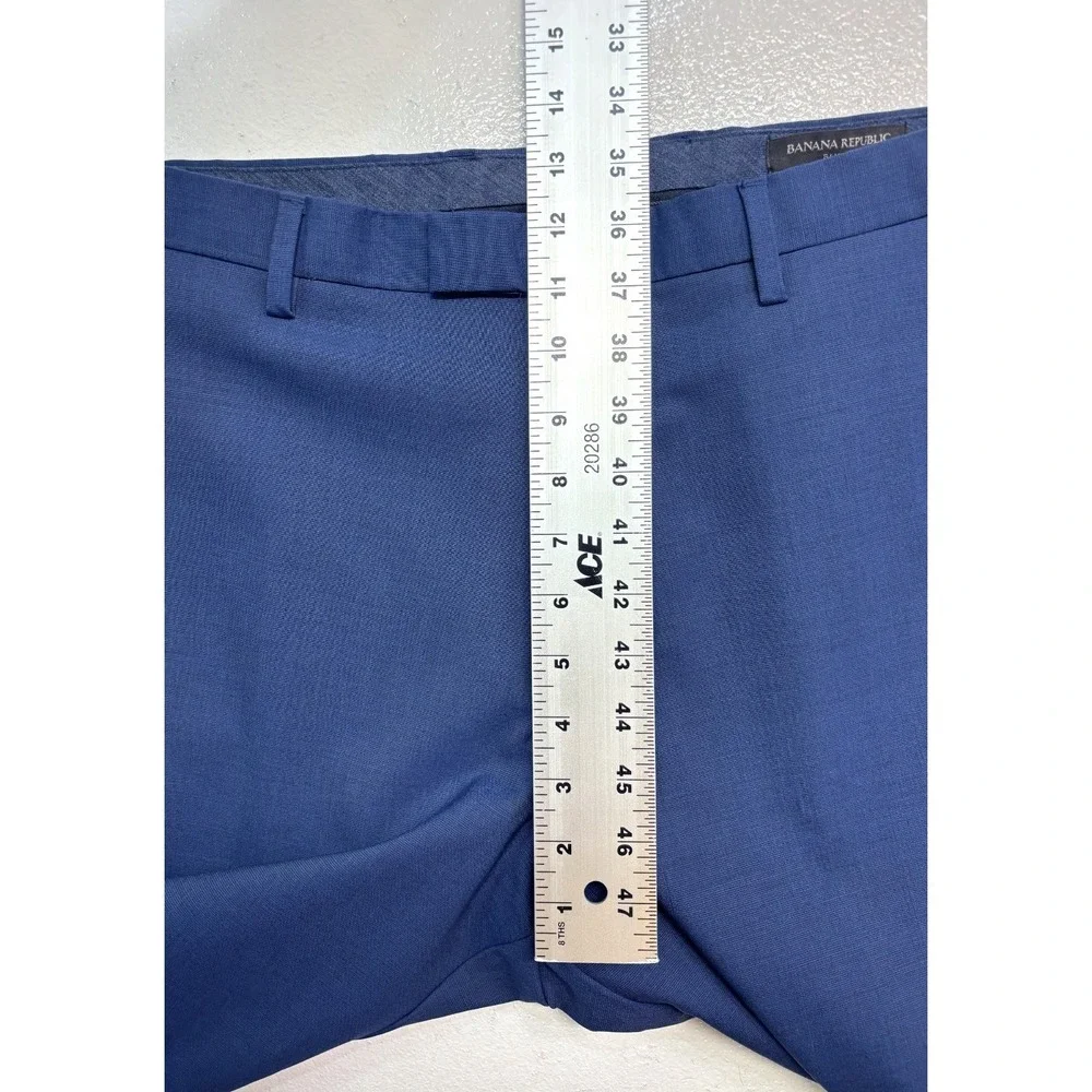 NEW Banana Republic 36x30 Navy Blue Wool Dress Pants Slim Fit Trouser‎ Stretch
